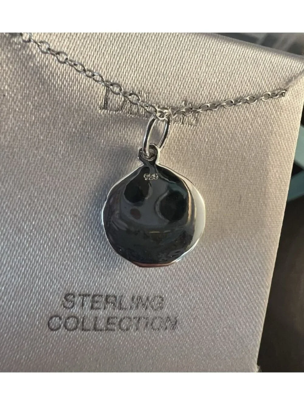 Sterling Silver Heart Pendant Necklace 925 Inset Heart Round 16